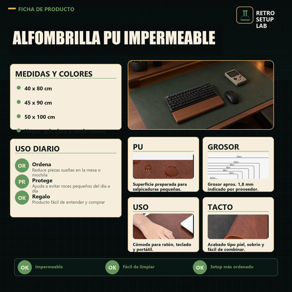 Retro Setup Lab - alfombrilla PU premium - imagen 2