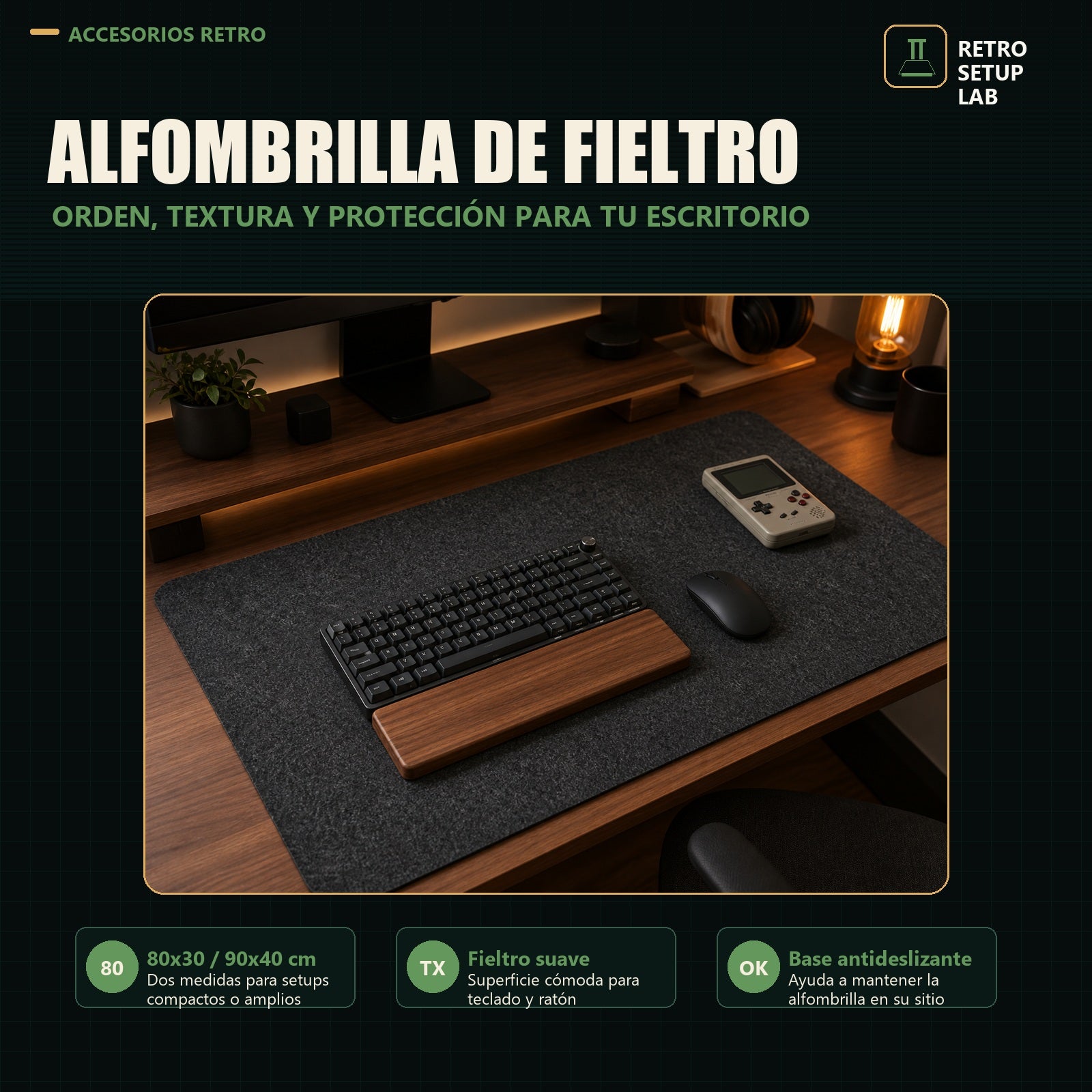 Retro Setup Lab - alfombrilla de fieltro en setup retro premium